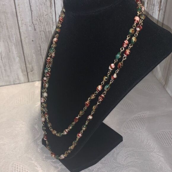 Vintage Boho Long Beaded Chain Necklace 21.5” - Picture 7 of 15
